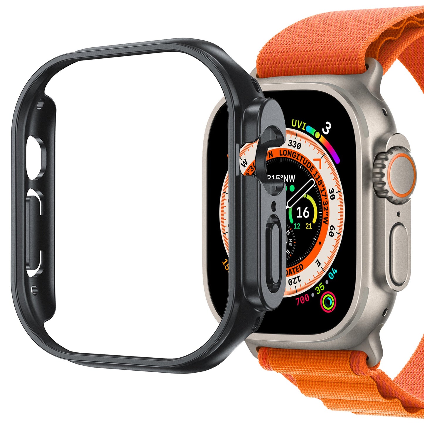 MEZON Premium Black Hard PC Protective Case for Apple Watch Ultra 3 (49mm) – Wireless Charging Compatible