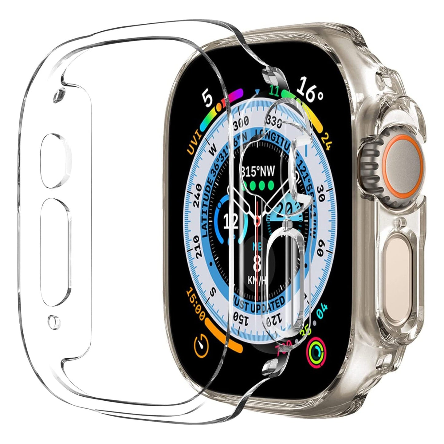 MEZON Premium Crystal Clear Hard PC Protective Case for Apple Watch Ultra 3 (49mm) – Wireless Charging Compatible