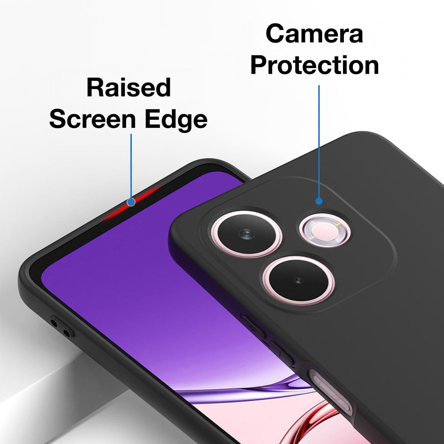 MEZON OPPO A5 Pro 5G Ultra Slim Black Premium TPU Gel Back Case – Shock Absorption (OPPO A5 Pro 5G, Gel Black)