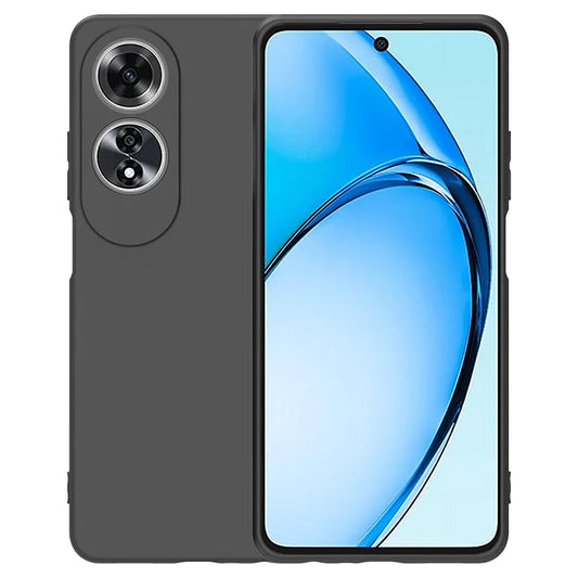 MEZON OPPO A60 4G Ultra Slim Black Premium TPU Gel Back Case – Shock Absorption, Wireless Charging Compatible