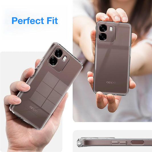 MEZON OPPO A6 5G Ultra Slim Crystal Clear Premium TPU Gel Back Case – Shock Absorption, Wireless Charging Compatible