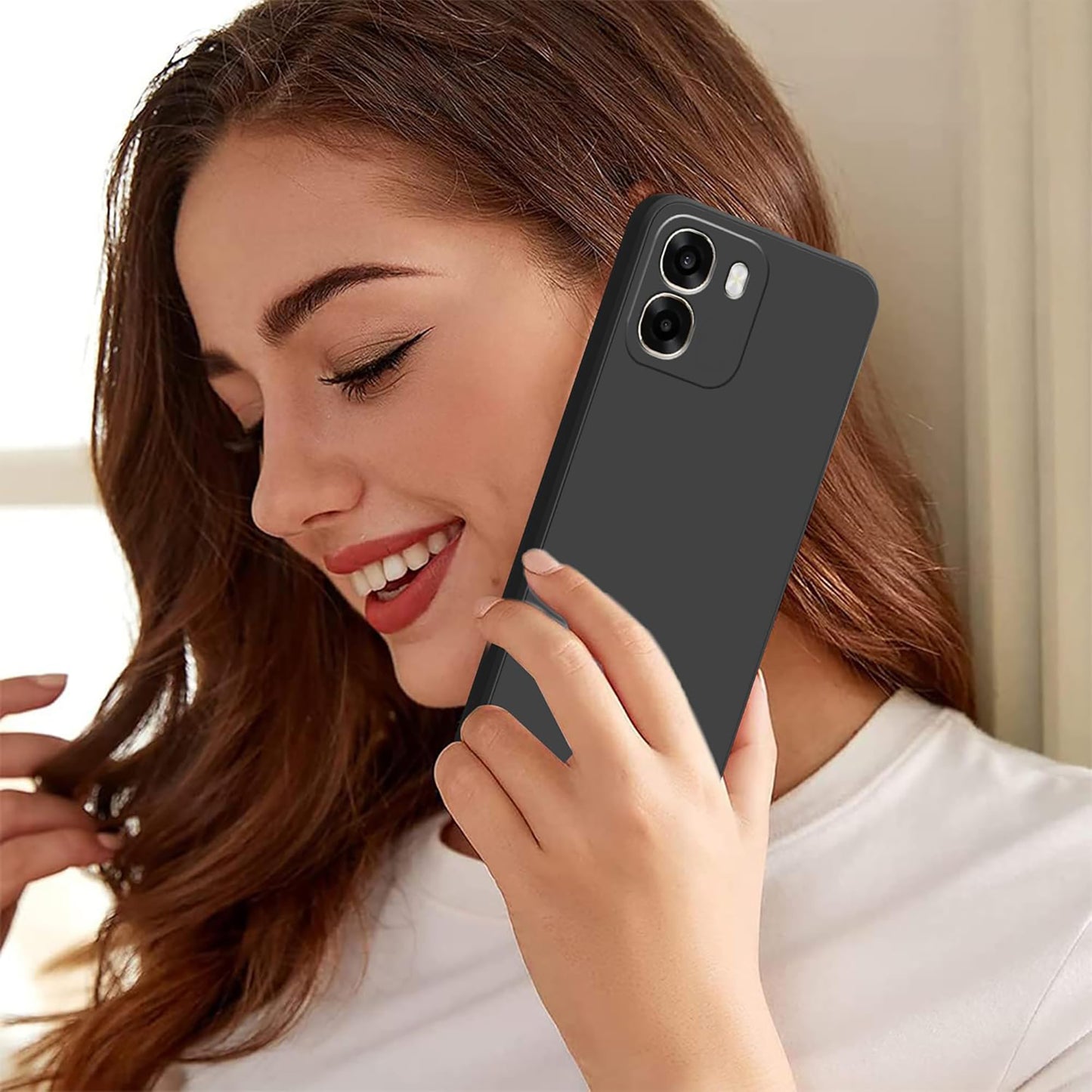 MEZON OPPO A6 5G Ultra Slim Black Premium TPU Gel Back Case – Shock Absorption (OPPO A6 5G, Gel Black)