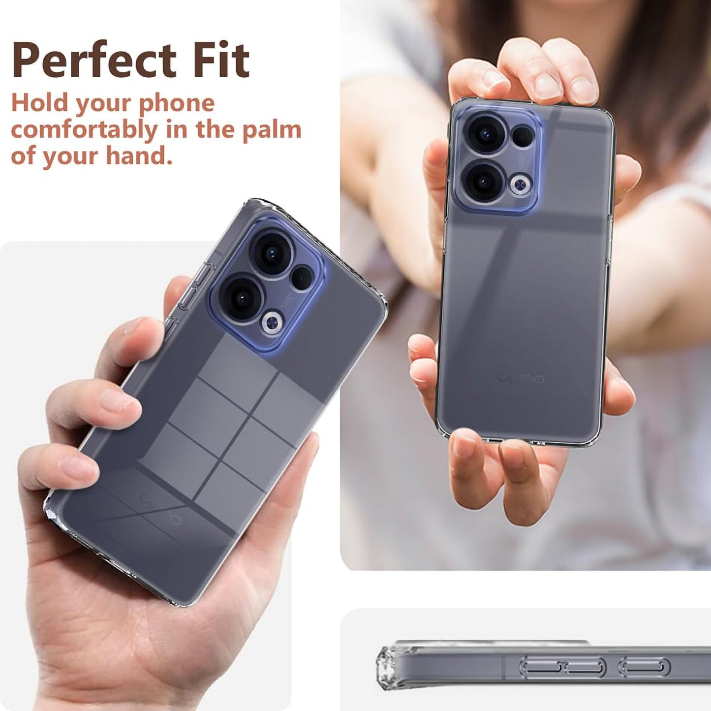 MEZON OPPO Reno13 5G Ultra Slim Crystal Clear Premium TPU Gel Back Case – Shock Absorption, Wireless Charging Compatible
