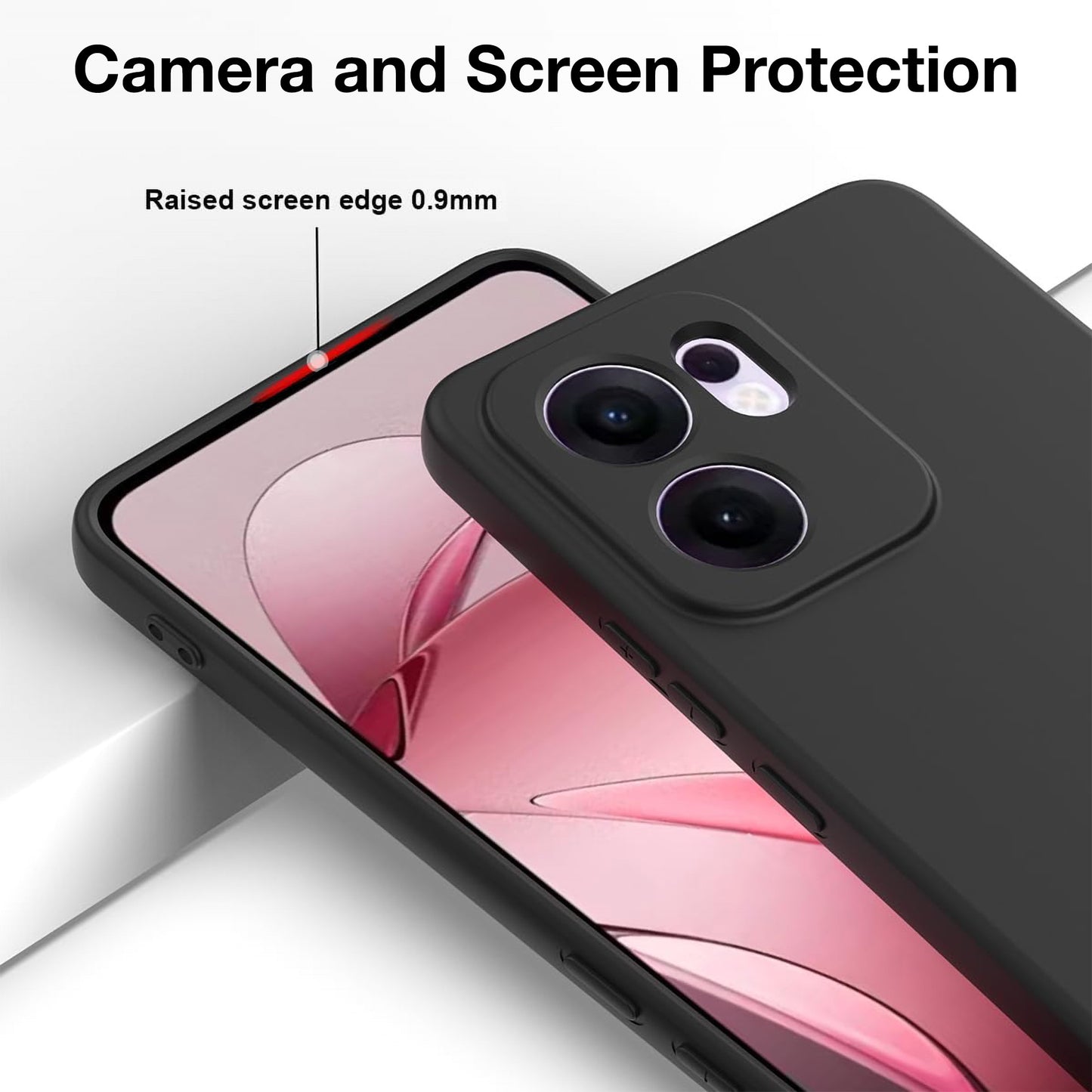 MEZON OPPO Reno13 F 5G Ultra Slim Black Premium TPU Gel Back Case – Shock Absorption (OPPO Reno13 F 5G, Gel Black)