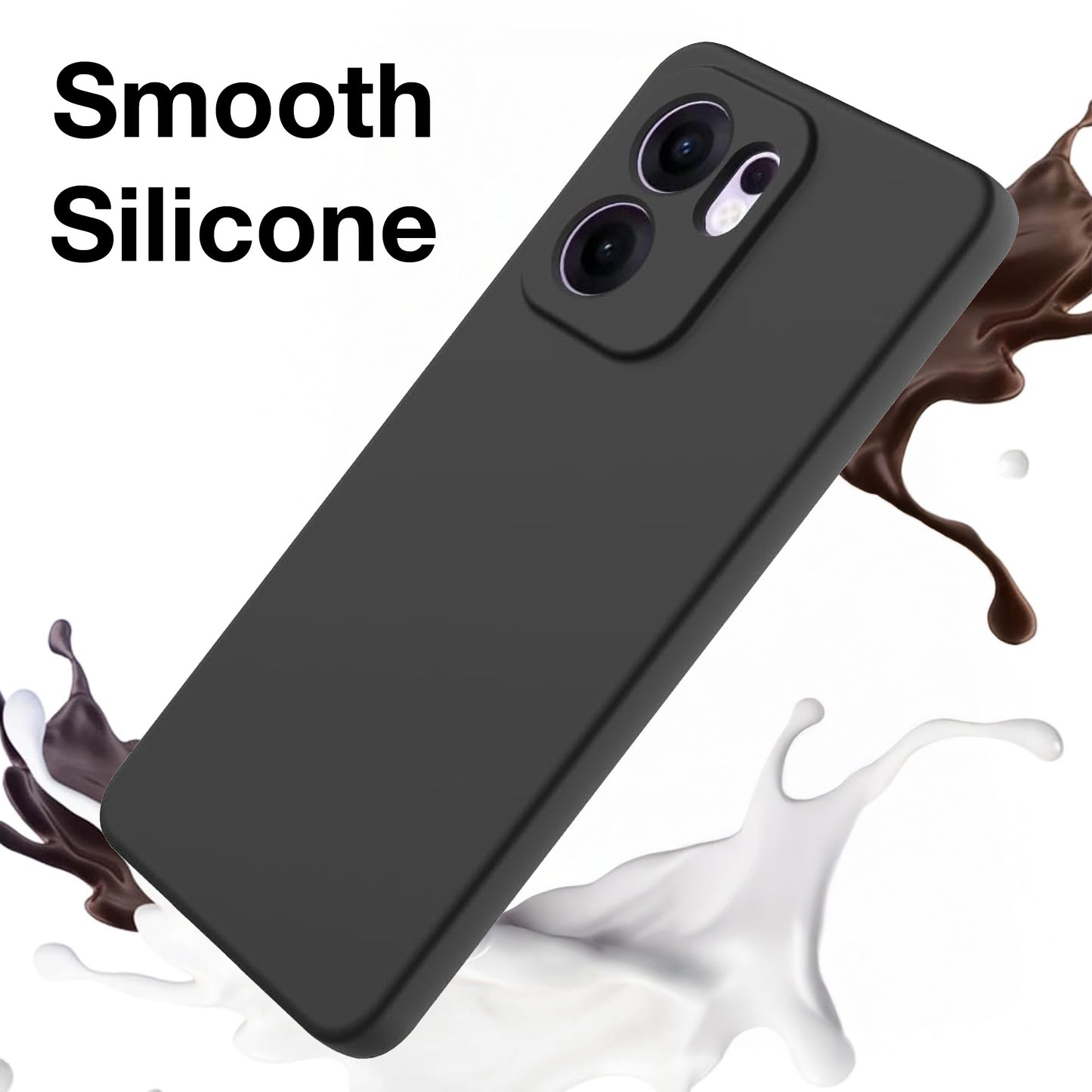 MEZON OPPO Reno13 F 5G Ultra Slim Black Premium TPU Gel Back Case – Shock Absorption (OPPO Reno13 F 5G, Gel Black)