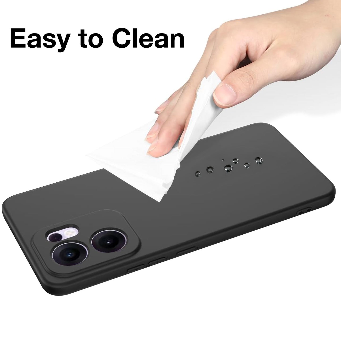 MEZON OPPO Reno13 F 5G Ultra Slim Black Premium TPU Gel Back Case – Shock Absorption (OPPO Reno13 F 5G, Gel Black)