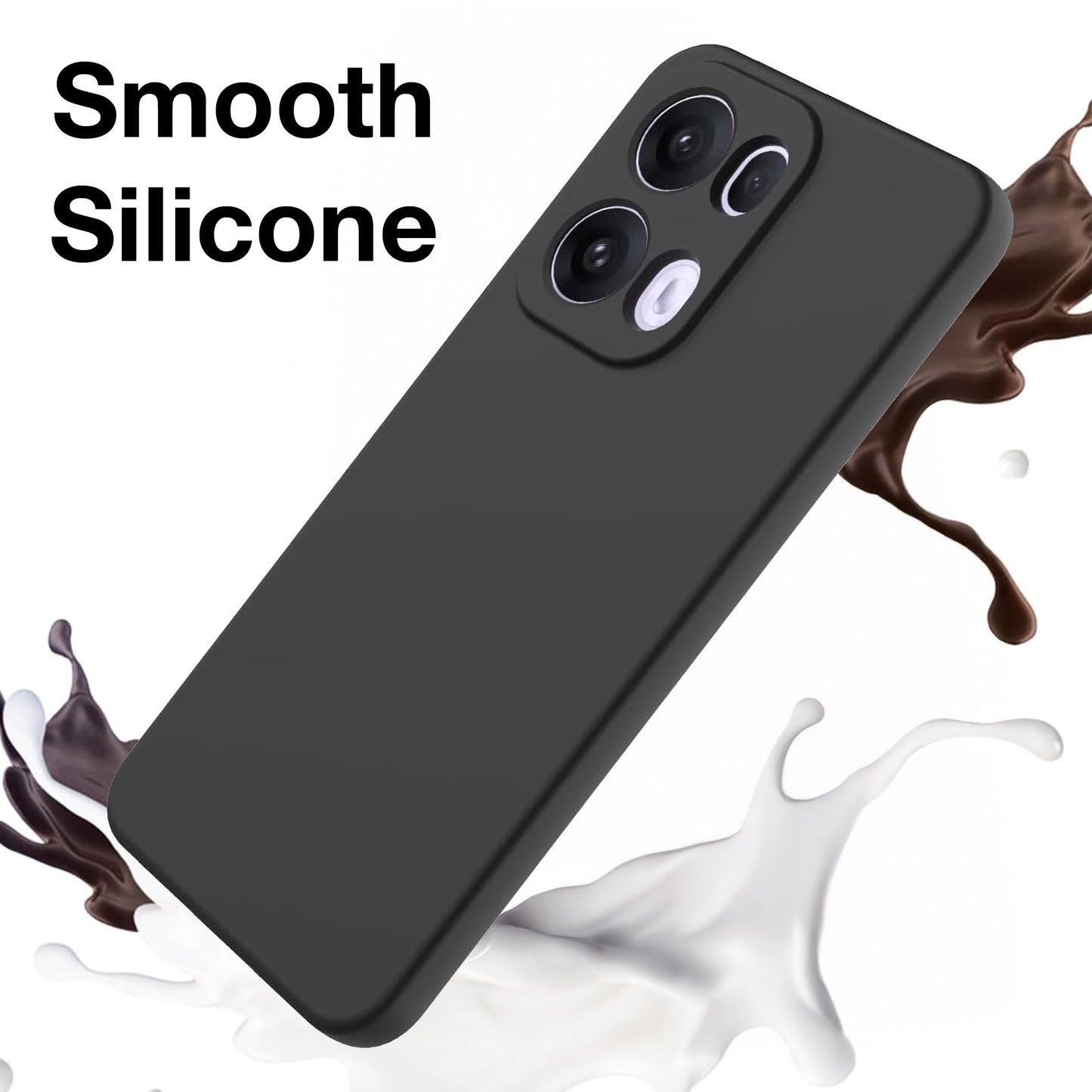 MEZON OPPO Reno13 Pro 5G Ultra Slim Black Premium TPU Gel Back Case – Shock Absorption (OPPO Reno13 Pro 5G, Gel Black)