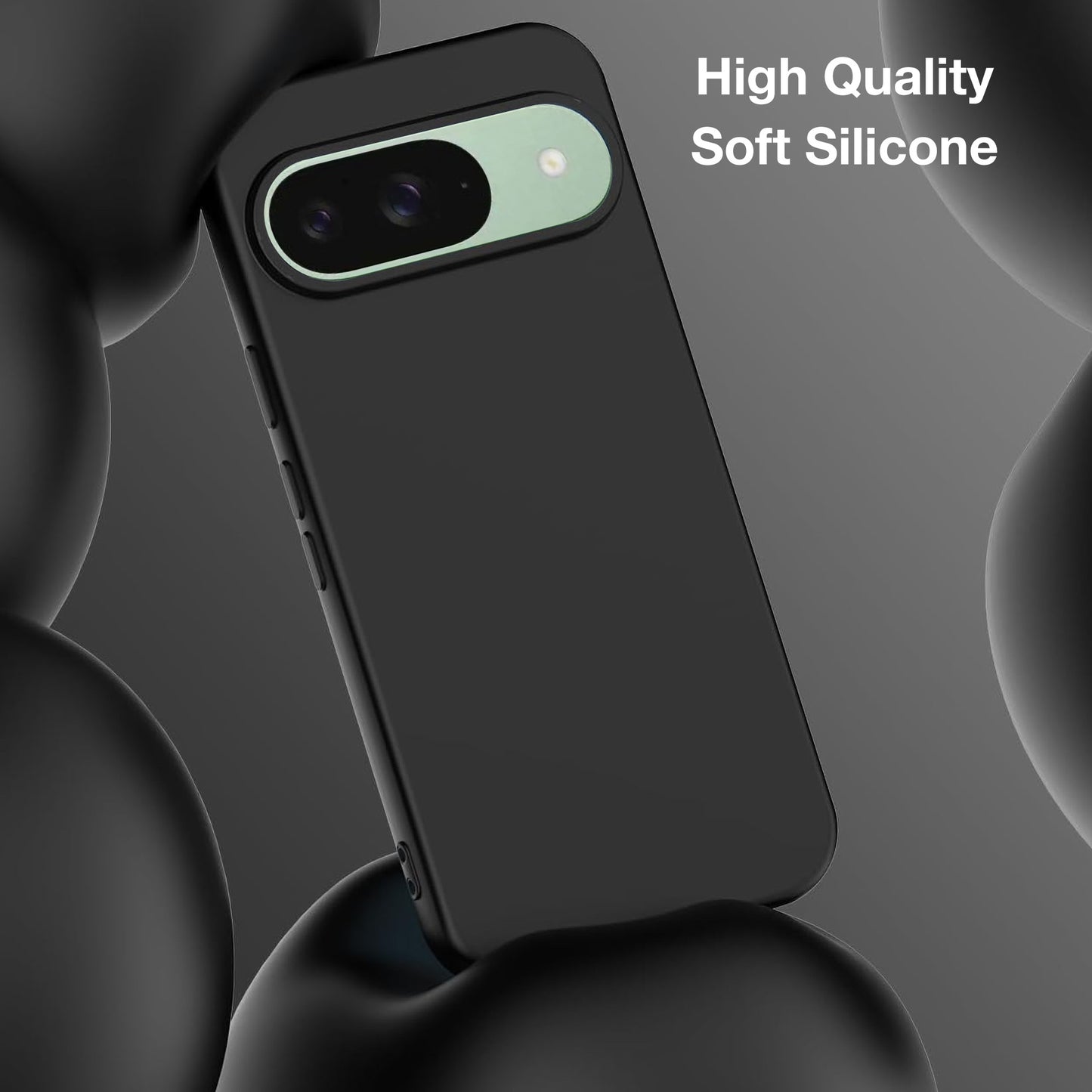 MEZON Google Pixel 10 Slim Black Premium TPU Gel Back Case – Shock Absorption (Pixel 10, Gel Black)