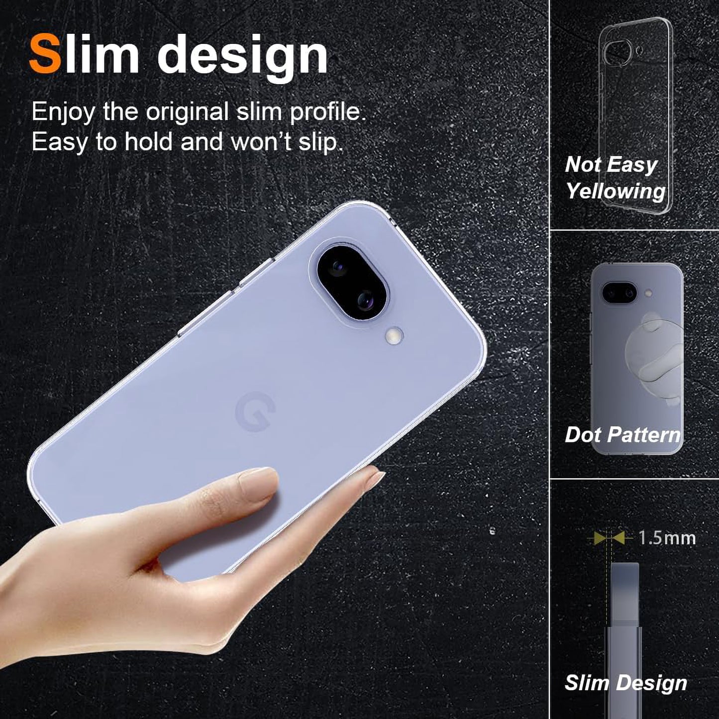 MEZON Google Pixel 9a Slim Premium Crystal Clear TPU Gel Back Case – Wireless Charging Compatible