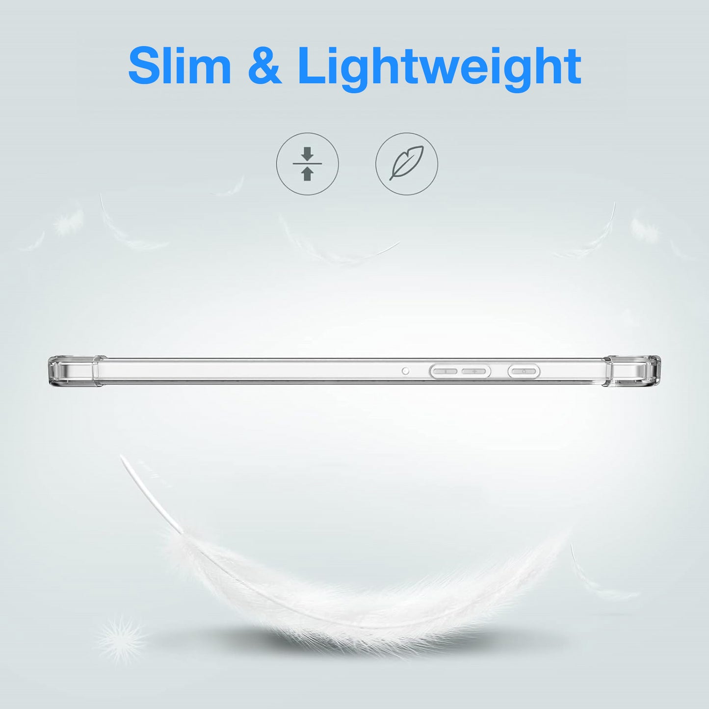 MEZON Samsung Galaxy Tab A9+ (11") Premium Thin Transparent Clear TPU Gel Case (SM-X210, X216)