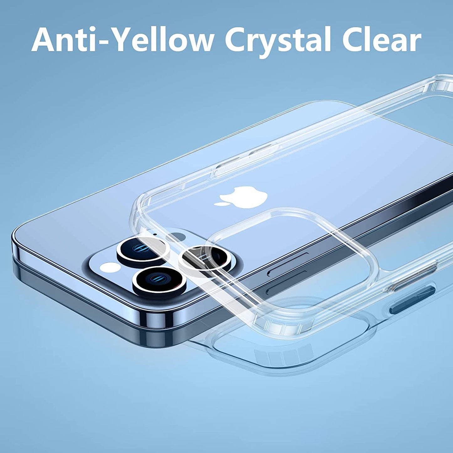 MEZON Crystal Clear Case for Apple iPhone 15 Pro (6.1") Ultra Slim Premium TPU Gel – Wireless Charging Compatible