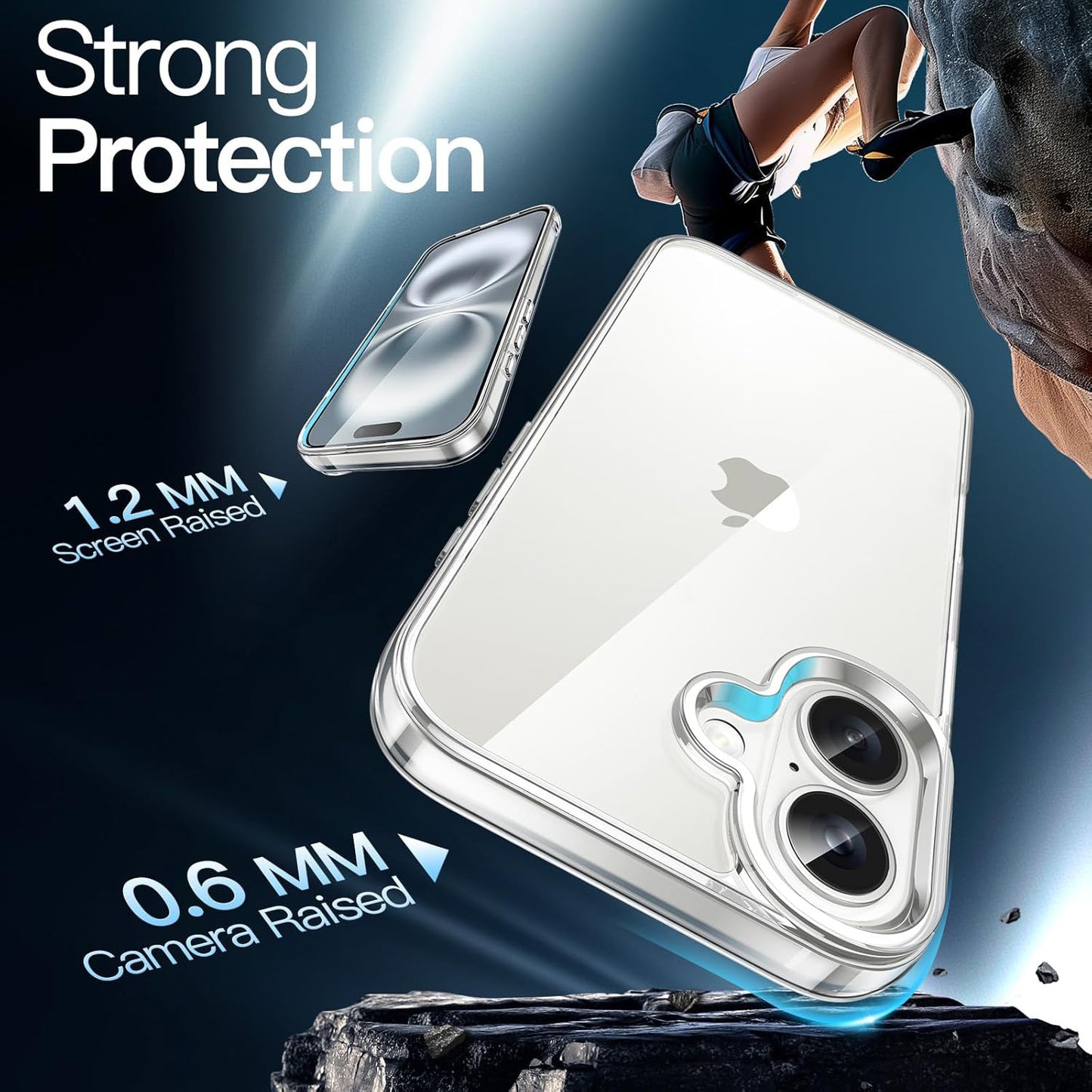 MEZON Crystal Clear Case for Apple iPhone 16 (6.1") Ultra Slim Premium TPU Gel – Magsafe Wireless Charging Compatible