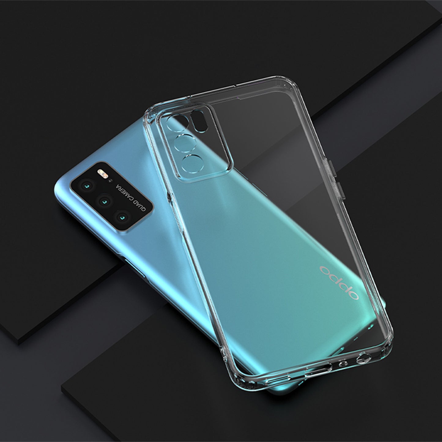 MEZON OPPO A54s Ultra Slim Crystal Clear Premium TPU Gel Back Case – Shock Absorption, Wireless Charging Compatible