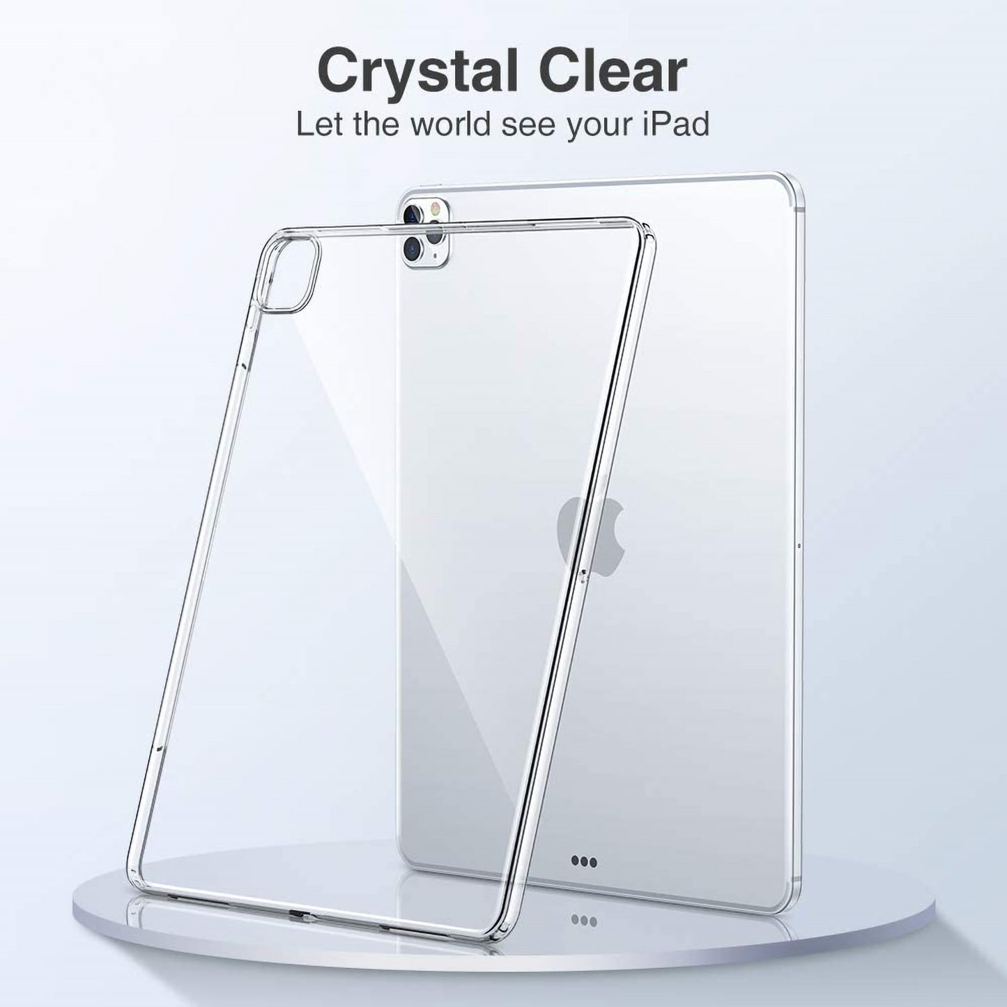MEZON Apple iPad Pro 11" M1 (2021) Crystal Clear Transparent Ultra Slim Soft TPU Gel Back Case Keyboard Compatible