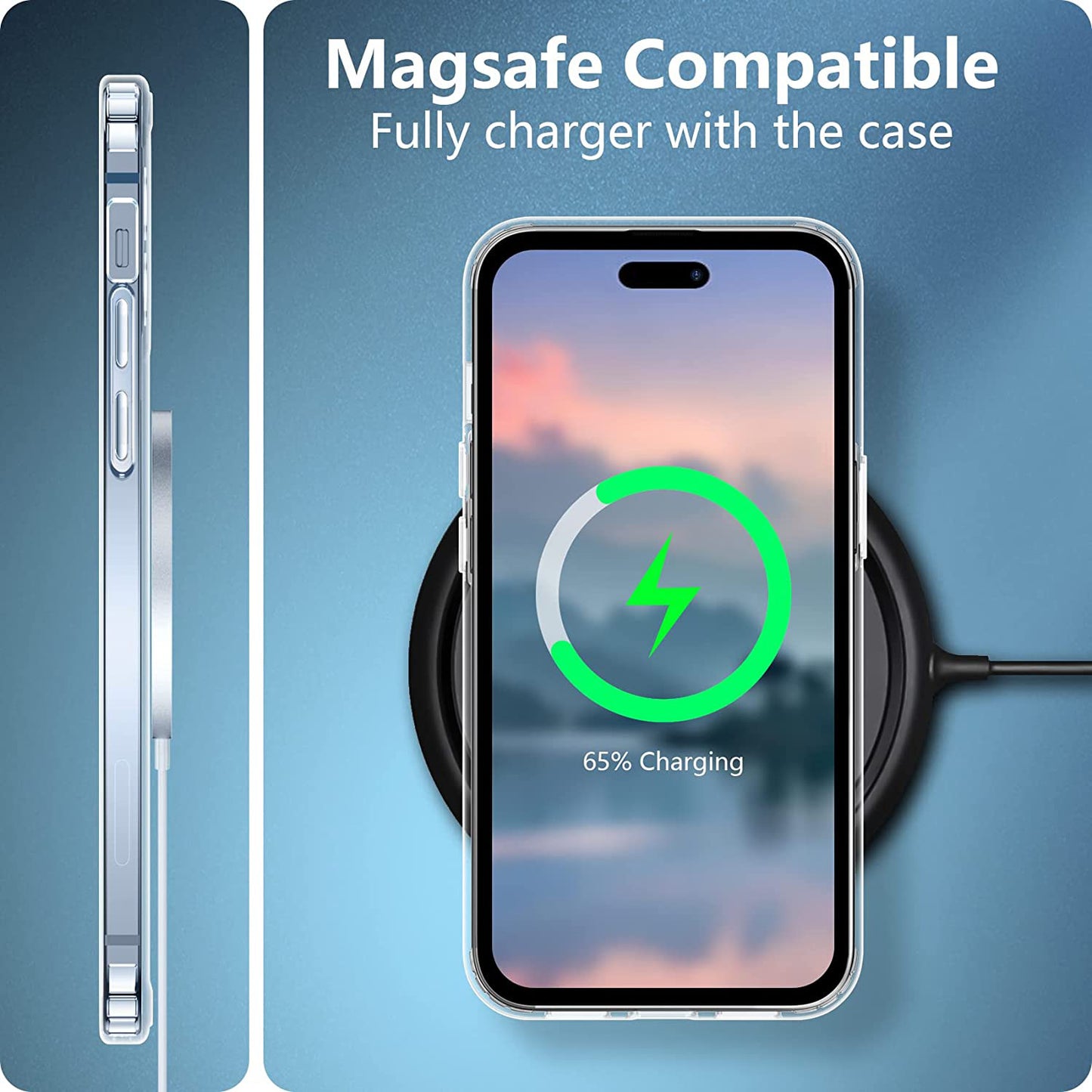 MEZON Crystal Clear Case for Apple iPhone 14 Pro Max (6.7") Ultra Slim Premium TPU Gel – Wireless Charging Compatible