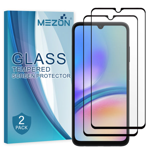[2 Pack] MEZON Full Coverage Samsung Galaxy A05s Tempered Glass Crystal Clear Premium 9H HD Screen Protector