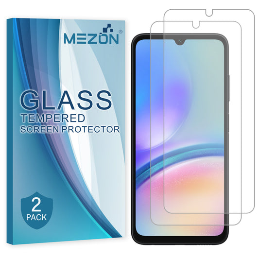 [2 Pack] MEZON Samsung Galaxy A05s Tempered Glass Crystal Clear Premium 9H HD Case Friendly Screen Protector (Galaxy A05s, 9H)