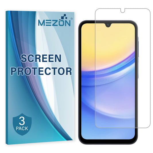 [3 Pack] MEZON Samsung Galaxy A15 5G Premium Hydrogel Clear Edge-to-Edge Full Coverage Screen Protector Fingerprint Sensor Film
