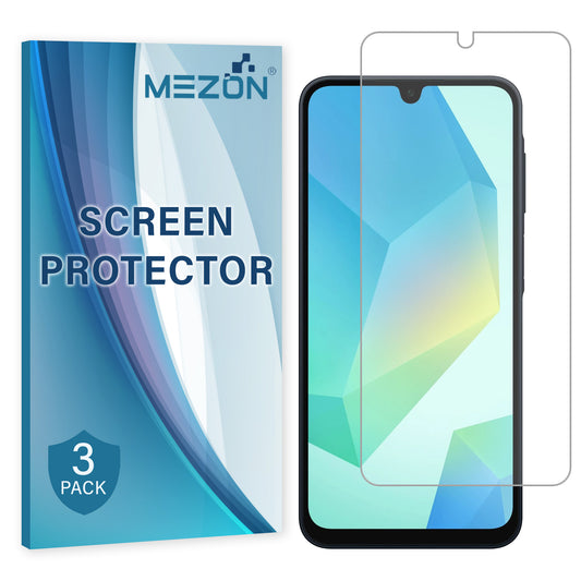 [3 Pack] MEZON Samsung Galaxy A16 5G Ultra Clear Screen Protector Case Friendly Film (Galaxy A16 5G, Clear)