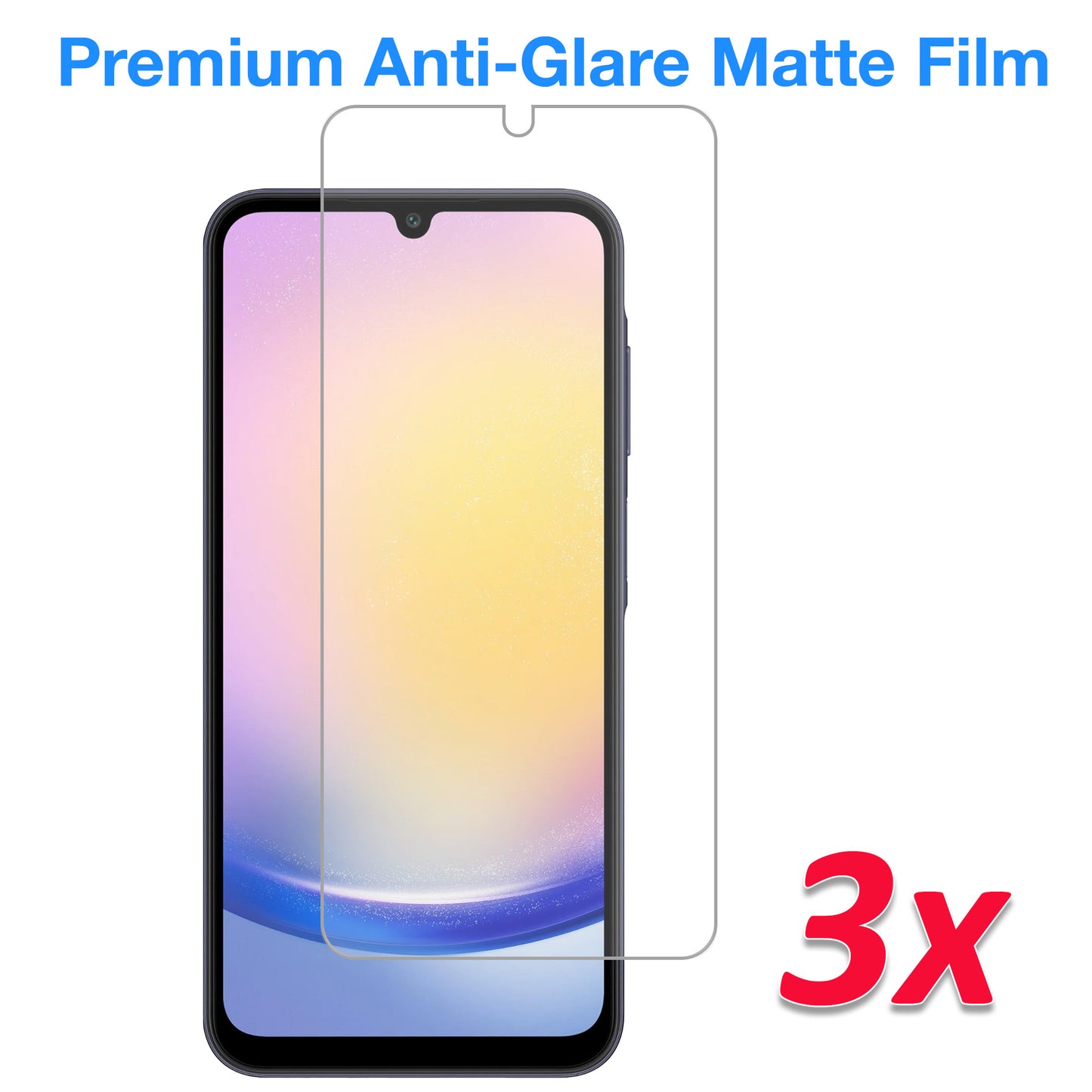 [3 Pack] MEZON Samsung Galaxy A25 5G Anti-Glare Matte Screen Protector Case Friendly Film (Galaxy A25 5G, Matte)