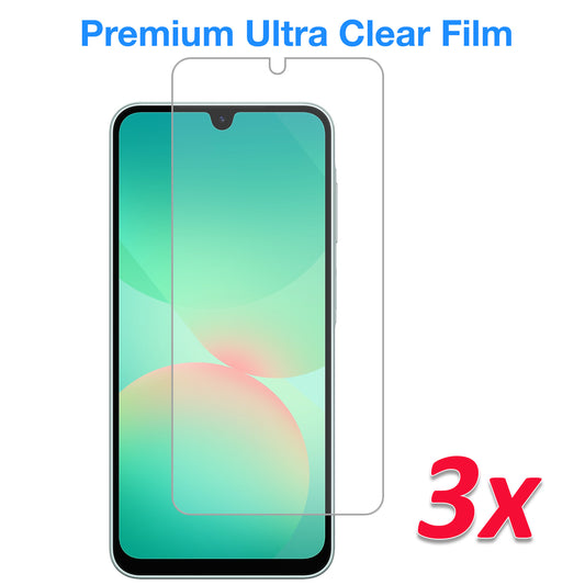 [3 Pack] MEZON Samsung Galaxy A26 5G Ultra Clear Screen Protector Case Friendly Film (Galaxy A26 5G, Clear)