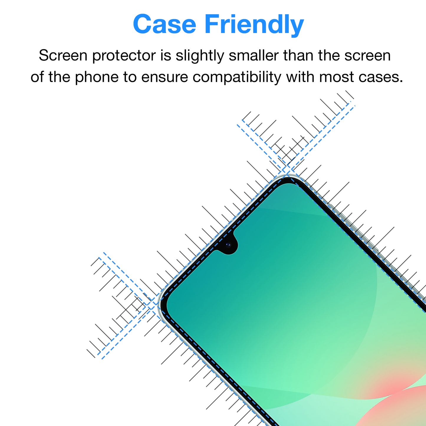 [2 Pack] MEZON Samsung Galaxy A26 5G Tempered Glass Crystal Clear Premium 9H HD Case Friendly Screen Protector (Galaxy A26 5G, 9H)