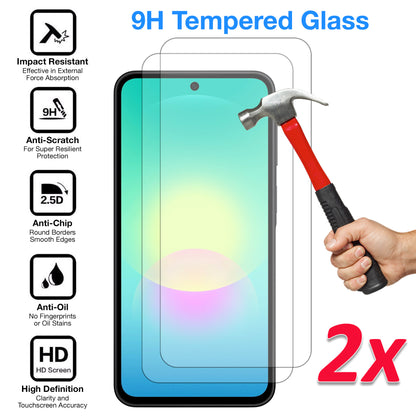 [2 Pack] MEZON Samsung Galaxy A27 5G Tempered Glass Crystal Clear Premium 9H HD Case Friendly Screen Protector (Galaxy A27 5G, 9H)