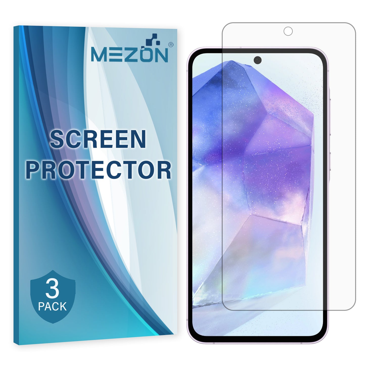 [3 Pack] MEZON Samsung Galaxy A35 5G Ultra Clear Screen Protector Case Friendly Film (Galaxy A35 5G, Clear)