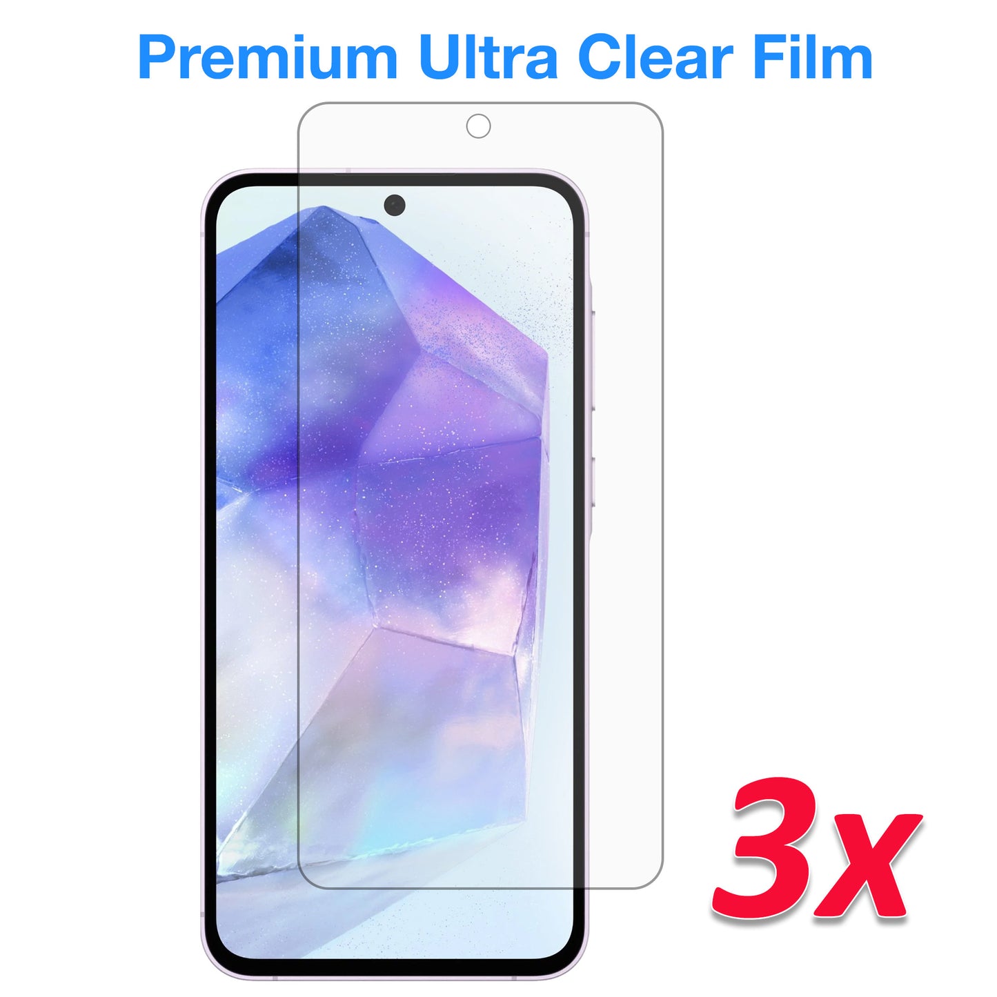 [3 Pack] MEZON Samsung Galaxy A35 5G Ultra Clear Screen Protector Case Friendly Film (Galaxy A35 5G, Clear)