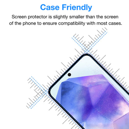 [2 Pack] MEZON Samsung Galaxy A35 5G Tempered Glass Crystal Clear Premium 9H HD Case Friendly Screen Protector (Galaxy A35 5G, 9H)
