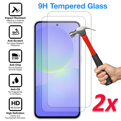 [2 Pack] MEZON Samsung Galaxy A36 5G Tempered Glass Crystal Clear Premium 9H HD Case Friendly Screen Protector (Galaxy A36 5G, 9H)