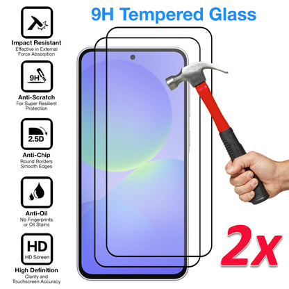 [2 Pack] MEZON Full Coverage Samsung Galaxy A36 5G Tempered Glass Crystal Clear Premium 9H HD Screen Protector