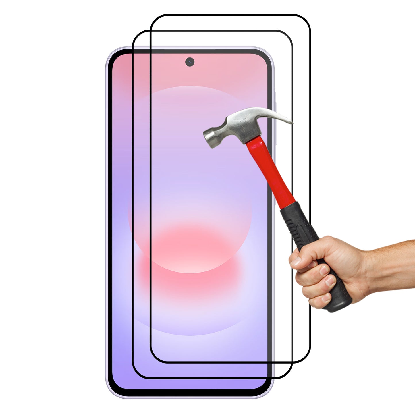 [2 Pack] MEZON Full Coverage Samsung Galaxy A37 5G Tempered Glass Crystal Clear Premium 9H HD Screen Protectors