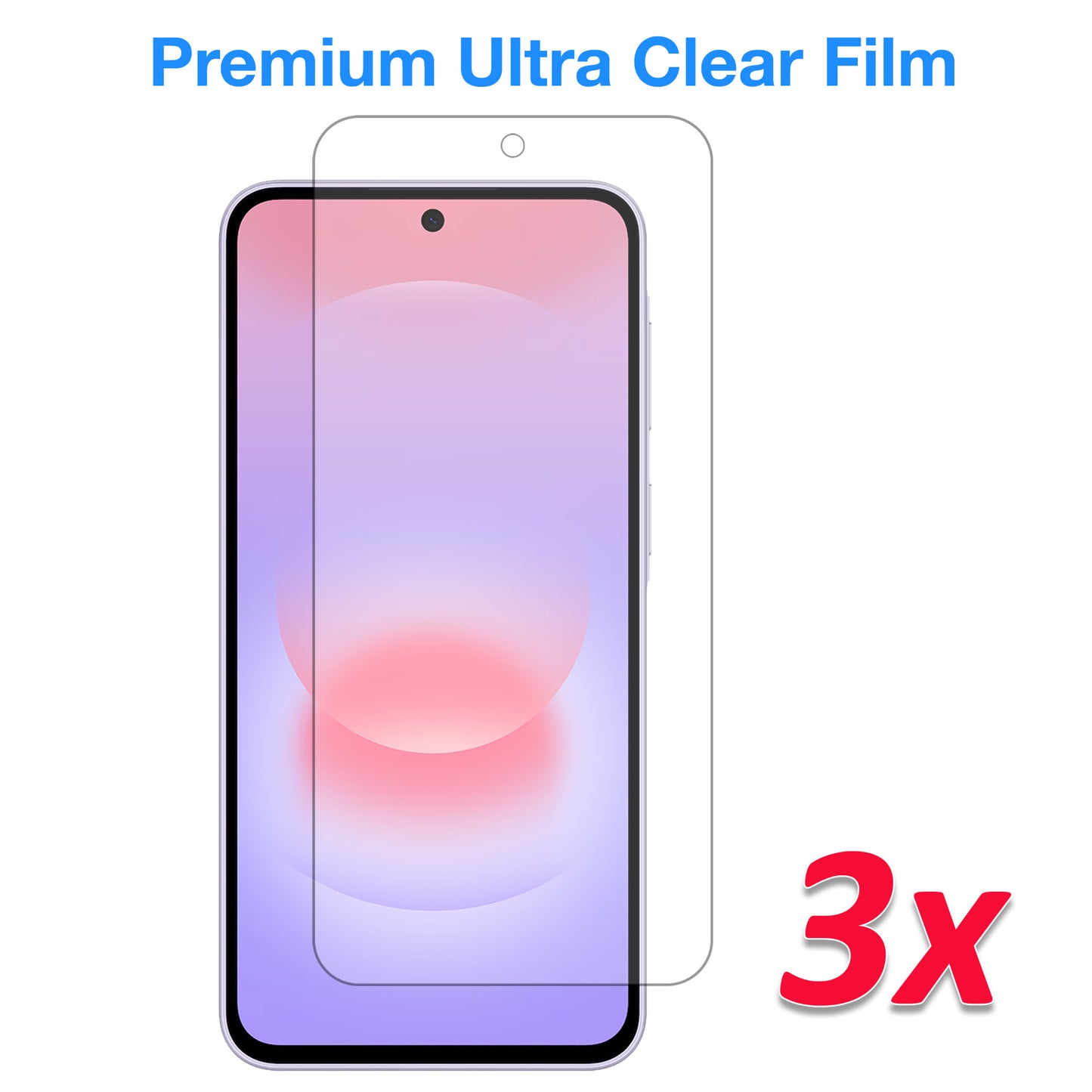 [3 Pack] MEZON Samsung Galaxy A37 5G Ultra Clear Screen Protector Case Friendly Film (Galaxy A37 5G, Clear)