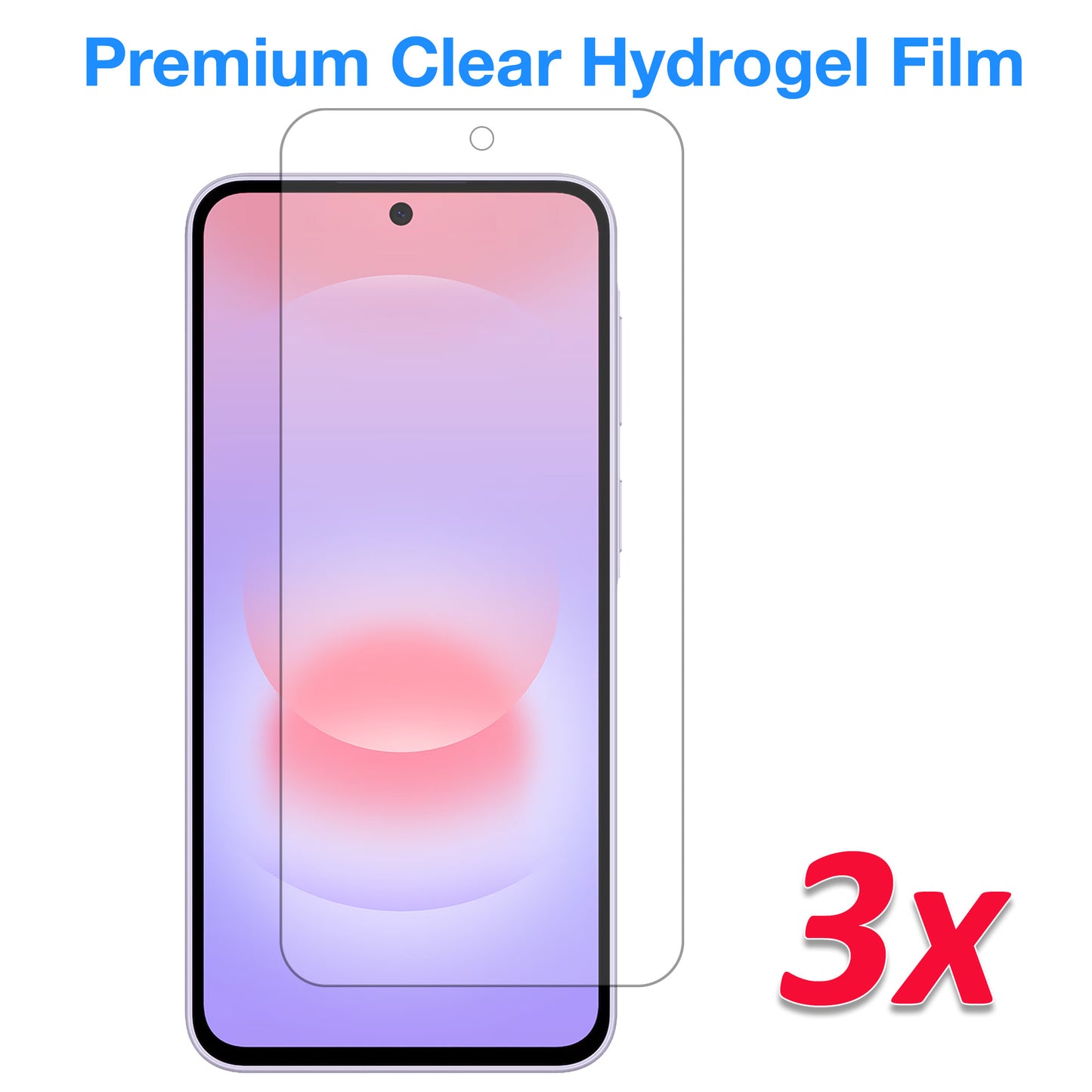 [3 Pack] MEZON Samsung Galaxy A37 5G Premium Hydrogel Clear Edge-to-Edge Full Coverage Screen Protector Fingerprint Sensor Film