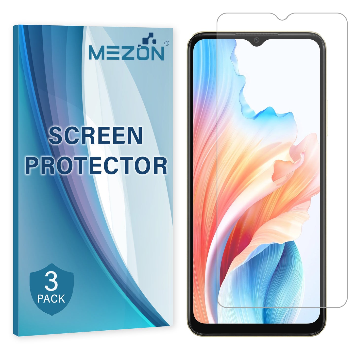 [3 Pack] MEZON OPPO A38 4G Premium Hydrogel Clear Edge-to-Edge Full Coverage Screen Protector Film