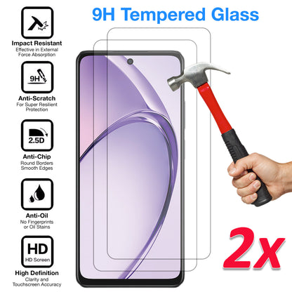 [2 Pack] MEZON Tempered Glass for OPPO A40 4G Crystal Clear Premium 9H HD Case Friendly Screen Protector (OPPO A40 4G, 9H)
