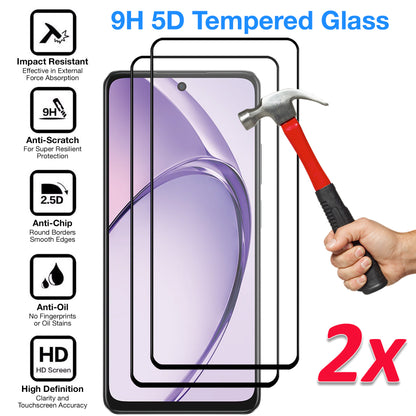 [2 Pack] MEZON Full Coverage Tempered Glass for OPPO A40 4G Crystal Clear Premium 9H HD Screen Protector (OPPO A40 4G, 9H Full)