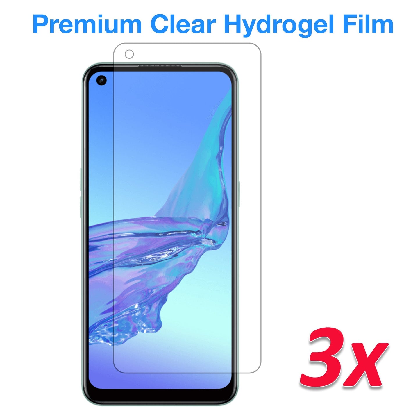 [3 Pack] MEZON OPPO A52 Premium Hydrogel Clear Edge-to-Edge Full Coverage Screen Protector Film
