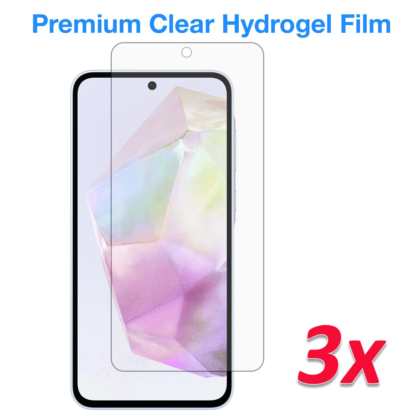 [3 Pack] MEZON Samsung Galaxy A55 5G Premium Hydrogel Clear Edge-to-Edge Full Coverage Screen Protector Fingerprint Sensor Film