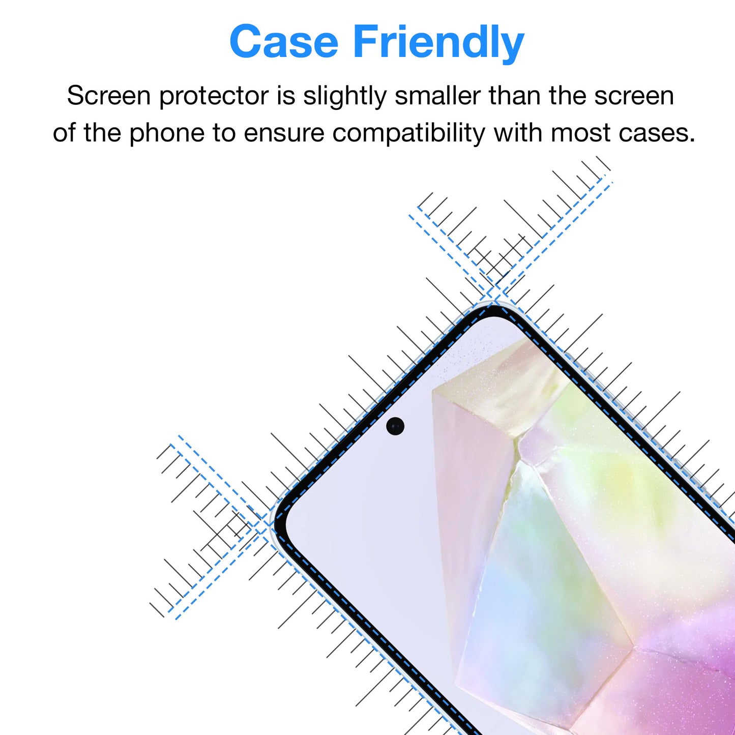 [3 Pack] MEZON Samsung Galaxy A55 5G Ultra Clear Screen Protector Case Friendly Film (Galaxy A55 5G, Clear)