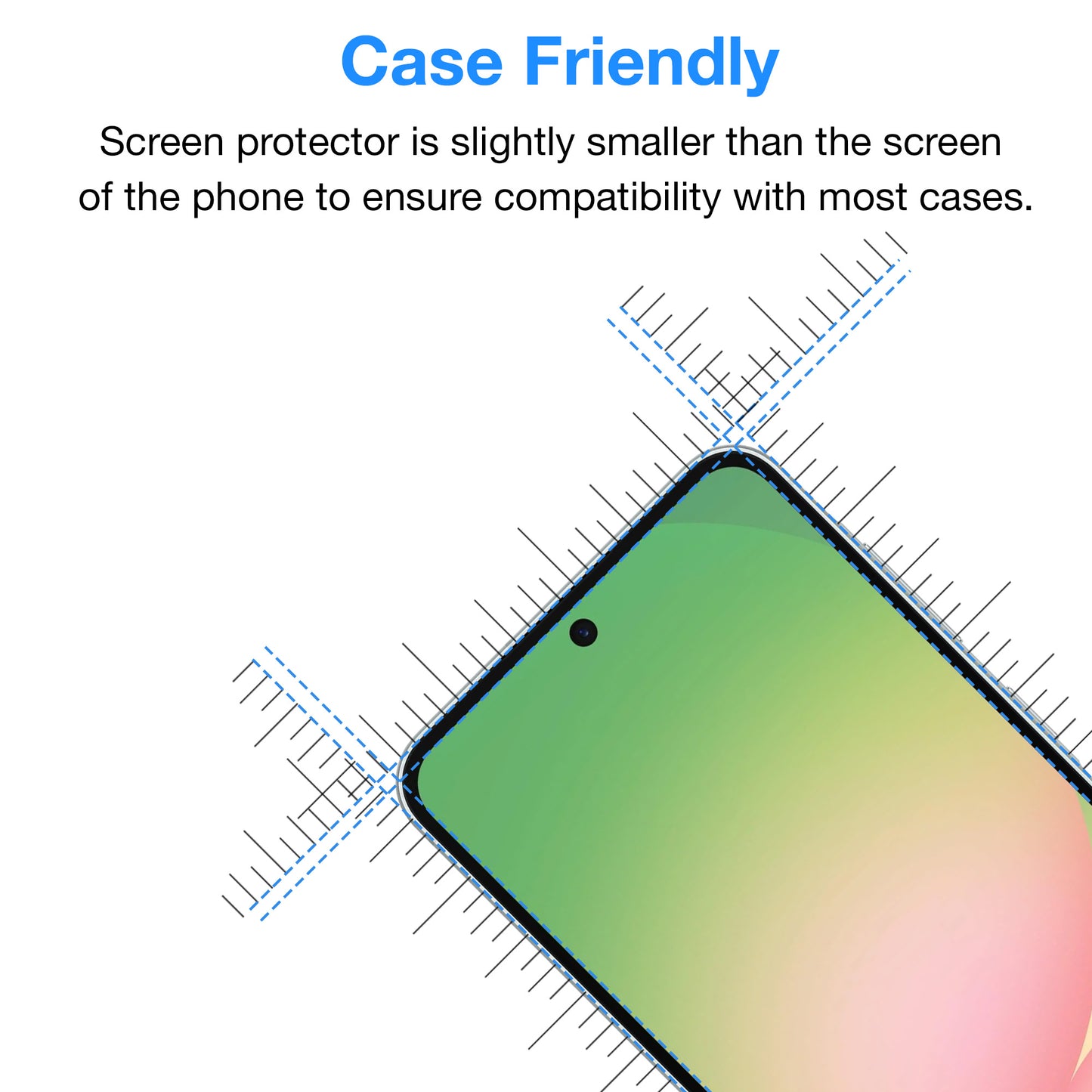 [2 Pack] MEZON Samsung Galaxy A56 5G Tempered Glass Crystal Clear Premium 9H HD Case Friendly Screen Protector (Galaxy A56 5G, 9H)