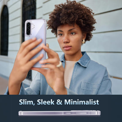 MEZON Galaxy A56 5G Ultra Slim Crystal Clear Premium TPU Gel Back Case – Shock Absorption, Wireless Charging Compatible