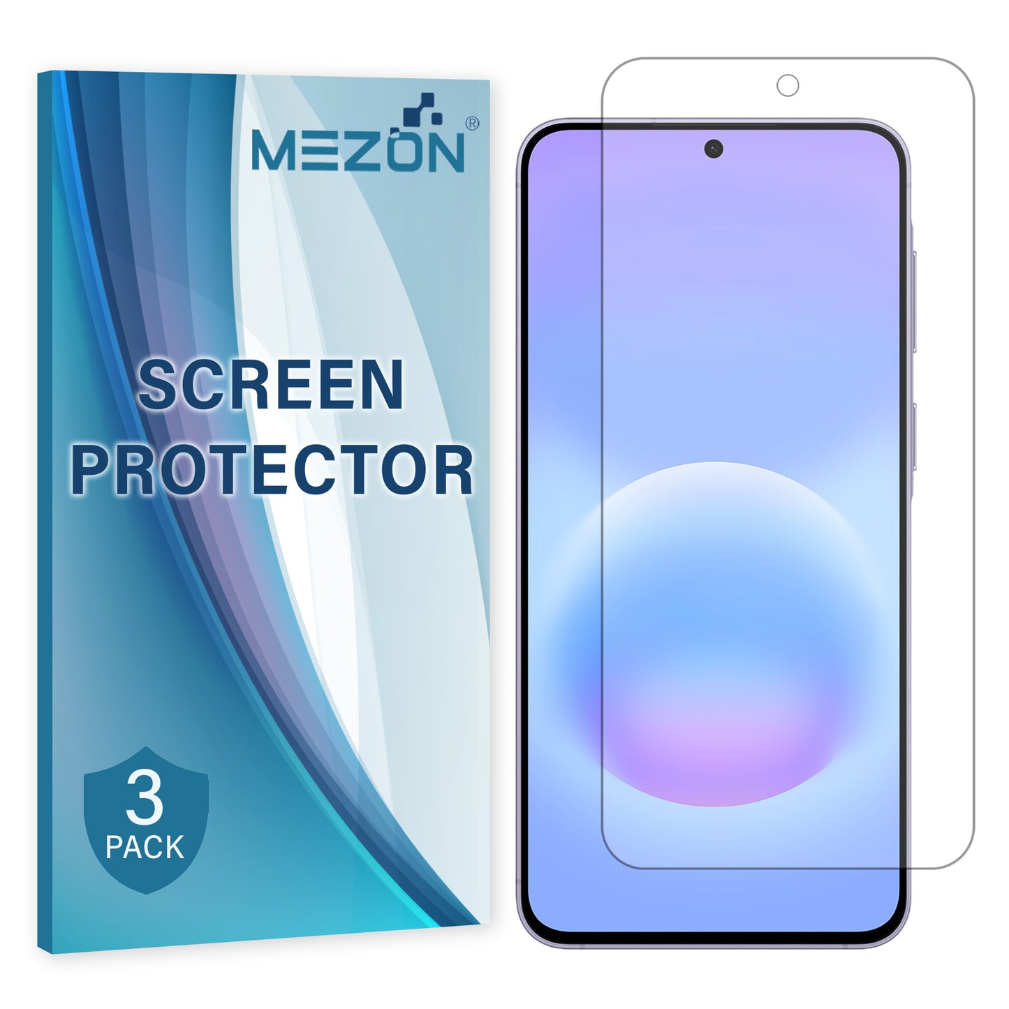 [3 Pack] MEZON Samsung Galaxy A57 5G Ultra Clear Screen Protector Case Friendly Film (Galaxy A57 5G, Clear)