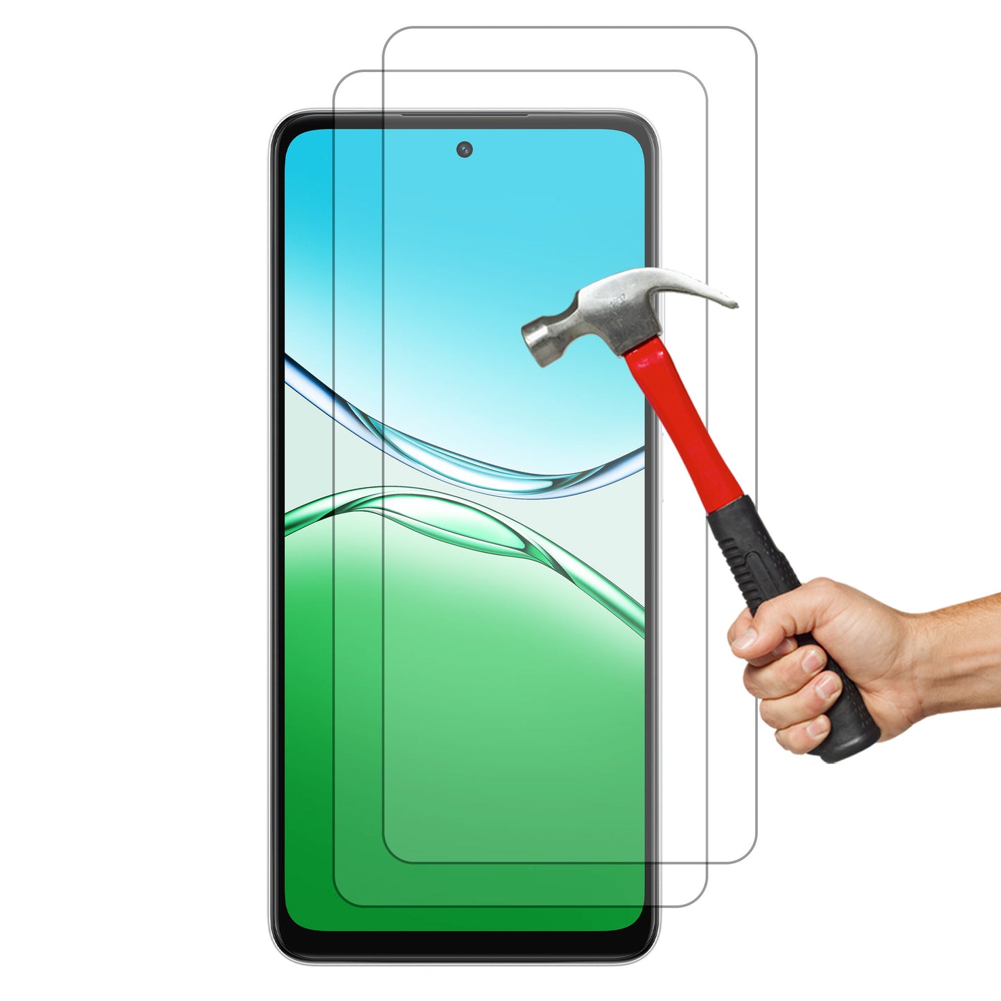 [2 Pack] MEZON Tempered Glass for OPPO A5x 4G Crystal Clear Premium 9H HD Case Friendly Screen Protector (OPPO A5x 4G, 9H)