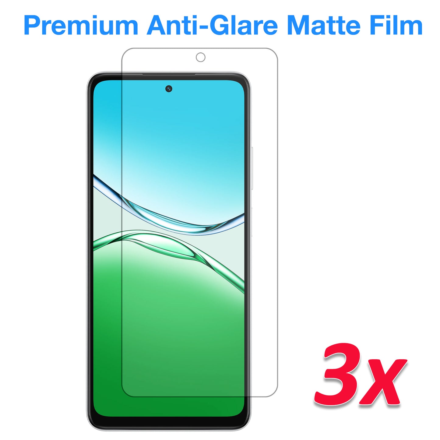 [3 Pack] MEZON OPPO A5x 4G Anti-Glare Matte Screen Protector Case Friendly Film (OPPO A5x 4G, Matte)