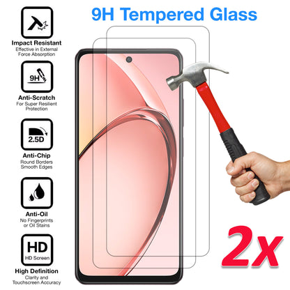 [2 Pack] MEZON Tempered Glass for OPPO A60 5G Crystal Clear Premium 9H HD Case Friendly Screen Protector (OPPO A60 5G, 9H)