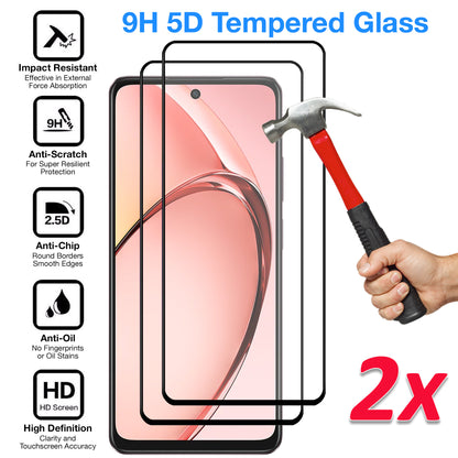 [2 Pack] MEZON Full Coverage Tempered Glass for OPPO A60 5G Crystal Clear Premium 9H HD Screen Protector (OPPO A60 5G, 9H Full)