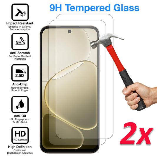 [2 Pack] MEZON Tempered Glass for OPPO A6 5G Crystal Clear Premium 9H HD Case Friendly Screen Protector (OPPO A6 5G, 9H)