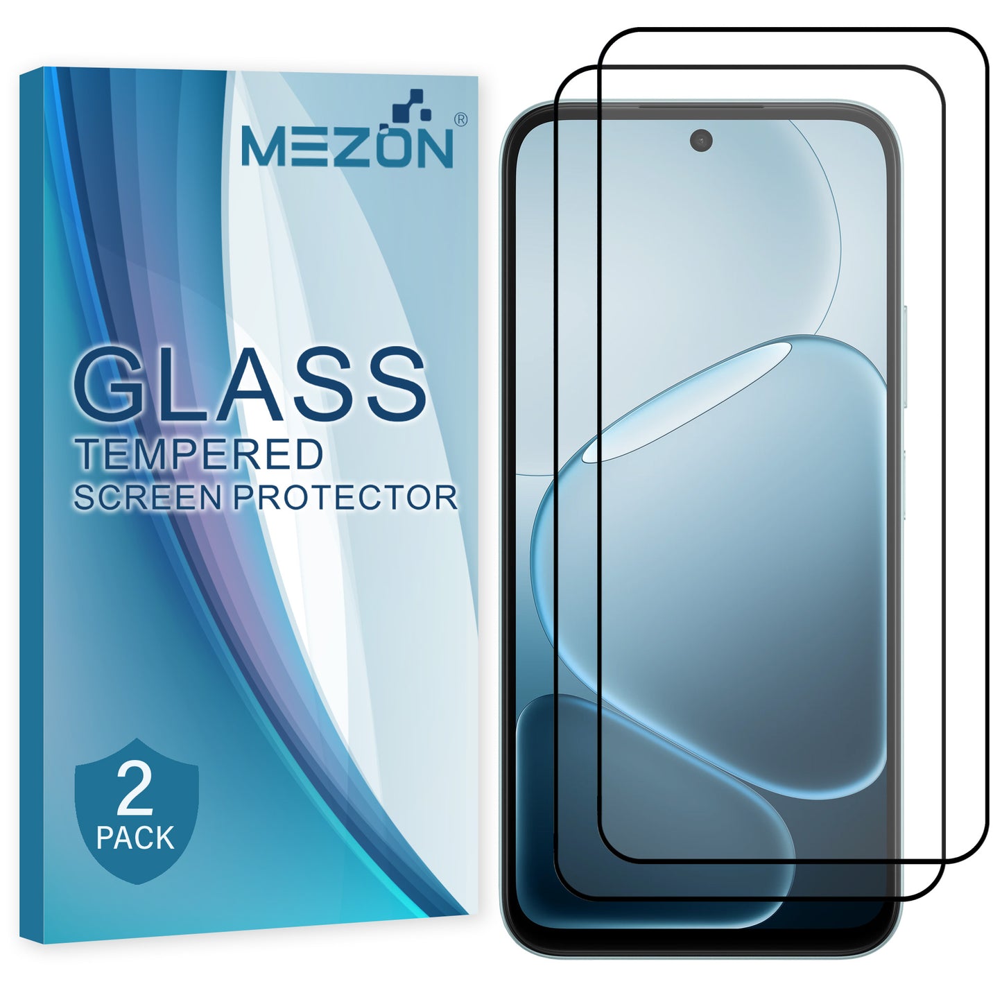 [2 Pack] MEZON OPPO A6x 4G Full Coverage Tempered Glass Crystal Clear Premium 9H HD Screen Protector (OPPO A6x 4G, 9H Full)